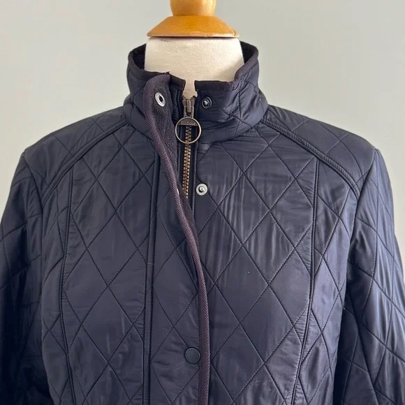 Barbour Cavalry Polarquilt Quilted Jacket Women's Black Size US 8 - Picture 7 of 11
